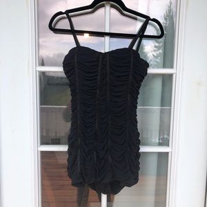 Spanx size 8 corset style navy blue body suit